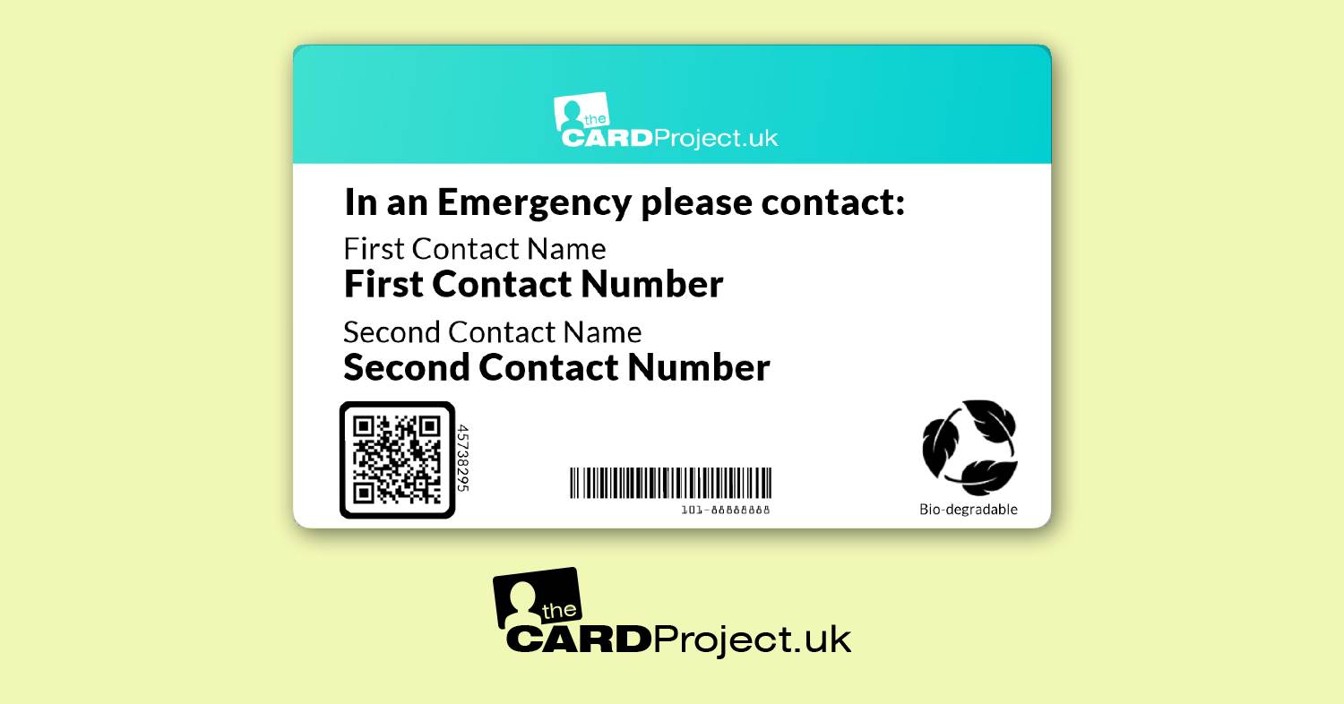 PoTS Awareness Photo Medical ID Alert Card  (REAR)